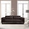 Armen Living Wynne Contemporary Sofa in Genuine Espresso Leather with Brown Wood Legs LCWY3BROWN - alternate 5